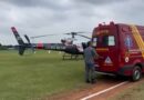 Vitima de acidente com trator é socorrido pelo Helicóptero Águia em Ibiúna