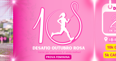 Desafio ‘Outubro Rosa’ acontece no próximo dia 27