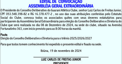 EDITAL DE CONVOCAÇÃO ASSEMBLEIA GERAL EXTRAORDINÁRIA